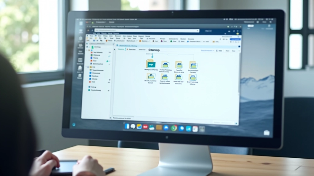 Documento XML sitemap aberto em navegador web mostrando estrutura de URLs