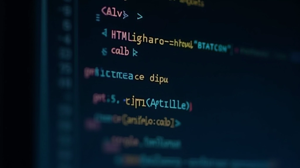 Código HTML em editor de texto com syntax highlighting